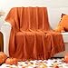 BATTILO HOME Burnt Orange Throw Blanket for Couch, Halloween Throw Blanket for Home Decor, Fall Decorations for Bed, Sofa and Living Room, 50