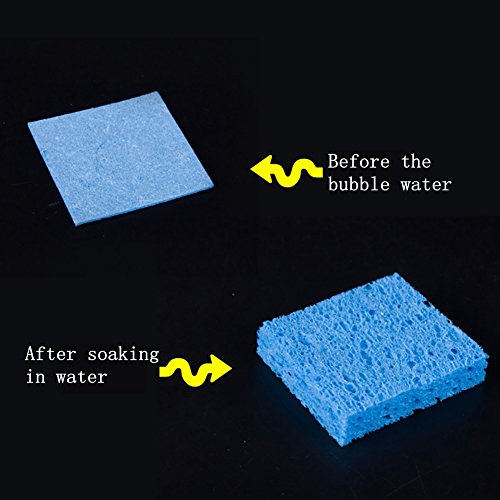 Image of 10 Pcs Soldering Iron Special High Temperature Sponge,With Holes 60mm x 60mm x 10mm,Blue (Pack of 2)