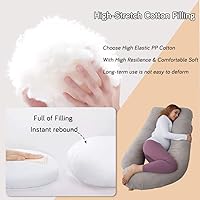 Vista 5 de Almohadas de embarazo de 60 pulgadas para dormir, almohada corporal extra grande en forma de U, almohada de embarazo, almohada de maternidad