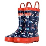 CasaMiel Toddler Kids Rain Boots for Boys & Girls, Handmade Natural Rubber Boots for Children