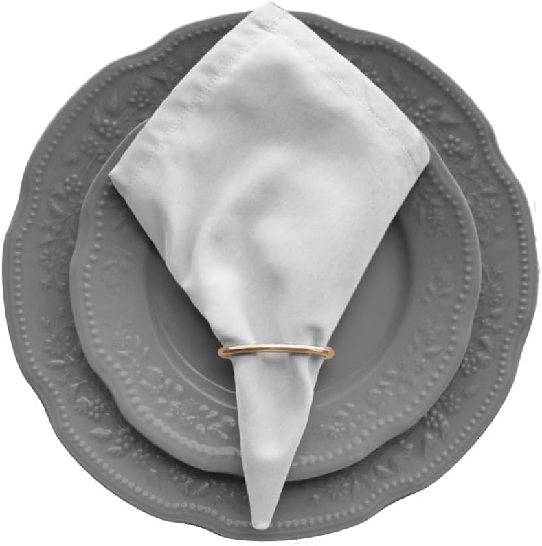 Kit 12 Guardanapos Mesa Posta 30cm X 30cm Com Anéis Tecido Percal...