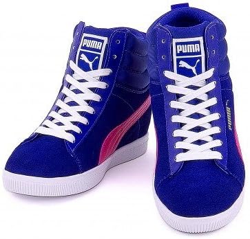 Amazon プーマ レディース インヒールスニーカー ハイカット 美脚 クラシックウェッジ Classic Wedge 06 スペクトラムブルー 24 0cm Puma プーマ ウォーキング