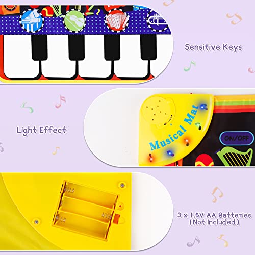 Best Piano Mats: make your kids happy with their footsteps on musical layout 17 Musical Piano Mat for Toddlers - 28 Music Sounds Floor Piano Keyboard Dance Playmat - Toy & Gift for Kids 1-5 Years Old Boys Girls #4