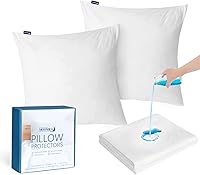Vista 10 de Moonsea Paquete de 2 protectores de almohada impermeables con cremallera, tamaño estándar de 20 x 26 pulgadas, fundas de almohada, funda