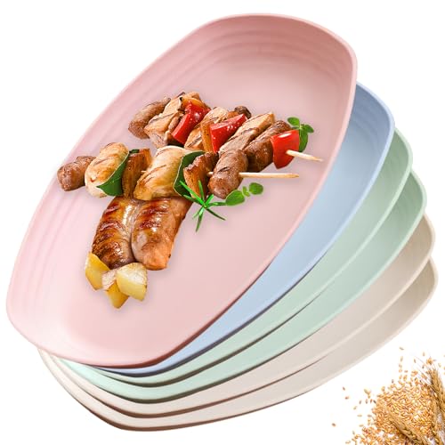 Sporgo 6 Stück Tiefe Teller Set: 29.5cm Groß Speiseteller Unbreakable...