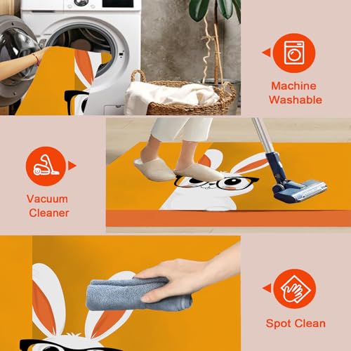 Tapis poils courts mignon lapin blanc une touche de douceur - 6