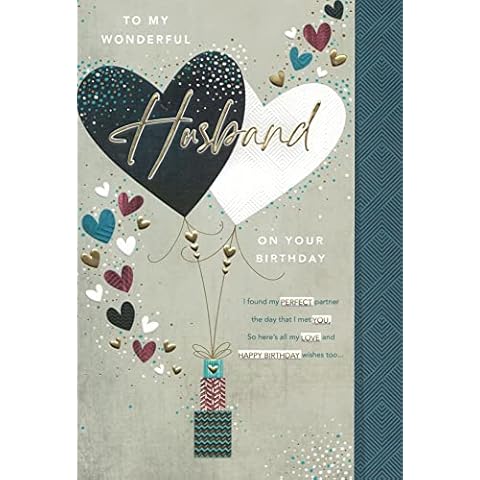 Large Husband Birthday Card with Gold Foil Cover