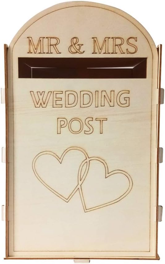 Wooden Post Box Rustic Mailbox Gift Card Holder Craft Ornaments Wedding Supplies