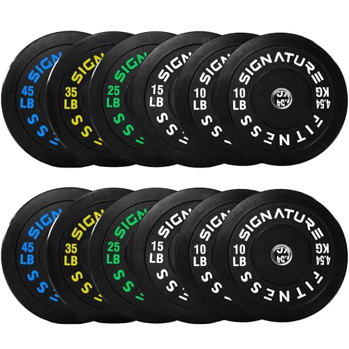 Image of Fitvids 2-Inch Olympic Rubber Weight Plates Sets, Bumper Plates Set with Barbell for Strength Training, 180-390 Lbs Multiple Options