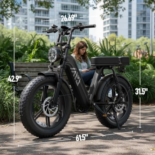 Image of TST Electric Bike for Adults, 48V 15Ah Battery for Urban Cycling, Fat Tire | 1500W Peak Motor, Dual Suspension ,7-speed Gears, 3 Working Modes, Suitable for Commuters and Beginner Cyclists, Powerful