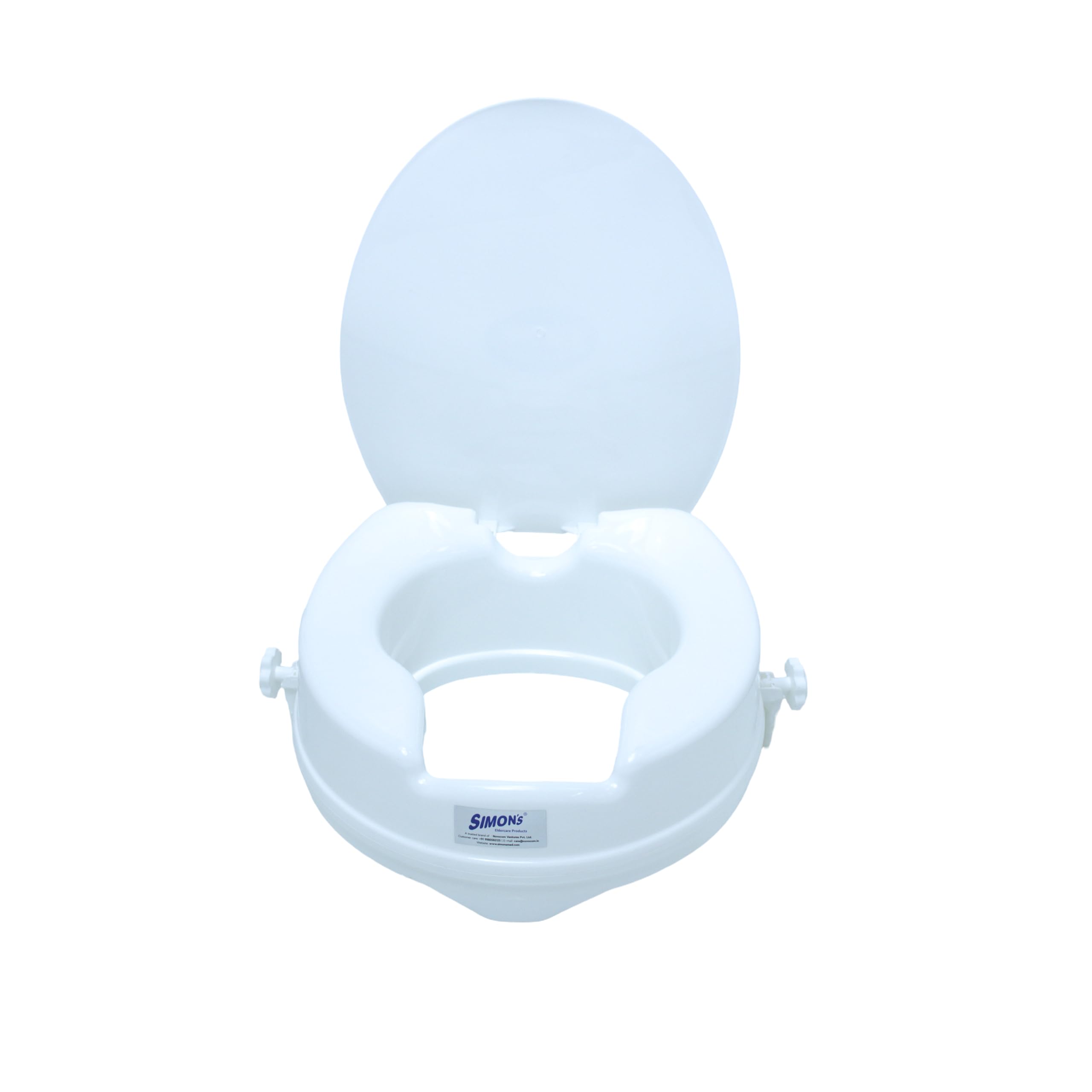 Simon’s Heavy-Duty 6 Inch Commode seat raiser with lid cover – for elderly to sit and rise from commode toilets, portable seat extension for senior citizen with knee pain - Pack of 1