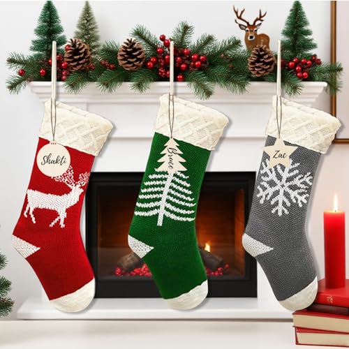 ONBAGLST Nikolausstrümpfe gestrickt ，Weihnachtsstrümpfe...