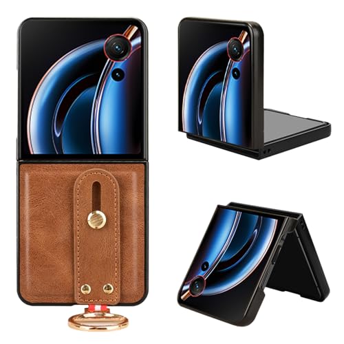 Nubia Flip 3 �p �P�[�X SpinoArmor ���ƃL�b�N�X�^���h�@�\ ���|�� �X�g���b�v�t�� �ϏՌ� �����Y�ی� ���烌�U�[�[ + TPU�P�[�X �v�̎��� ��ʃ����Y�ی� �����h�~ �g�уJ�o�[ �w��h�~ Nubia Flip 3 �Ή� (�u