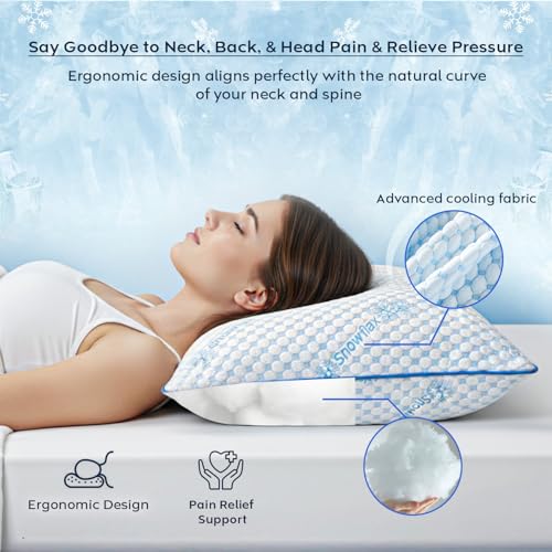 Image of AYKA Premium Cooling Microfiber Pillow for Sleeping | Super Soft & Fluffy Bed Pillow | 100% Virgin Microfiber Filling | Breathable | Ideal for All Sleeping Positions | 17x27 | Breathable | Set of 2