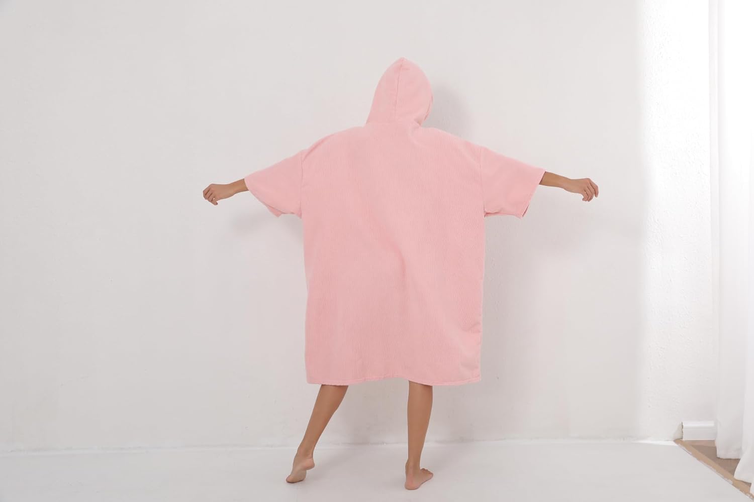 Surf Poncho Hooded Towel for Adults Quick Dry Beach Changing Robe with Pockets, Unisex Swim Cover-Up, Pink Bath Towel for Surfers & Swimmer Gifts - Image 6