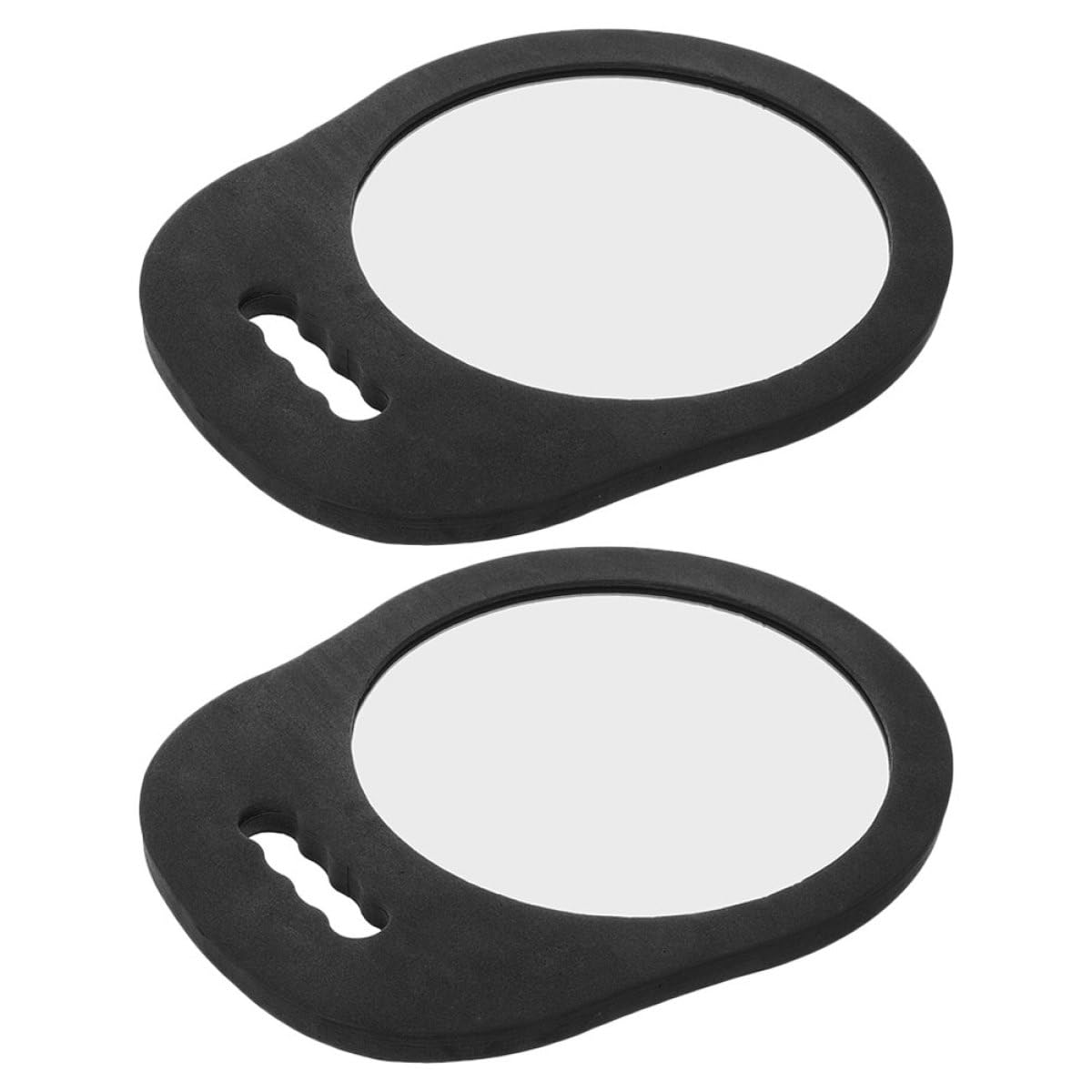 Miroir de poche rond avec poignée design multifonctionnel noir