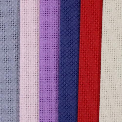 Image of KCS 6 pc of 12 inch x 18 inch (30cmx45cm) Counted Cotton Aida Cloth Cross Stitch Fabric (16CT-J)