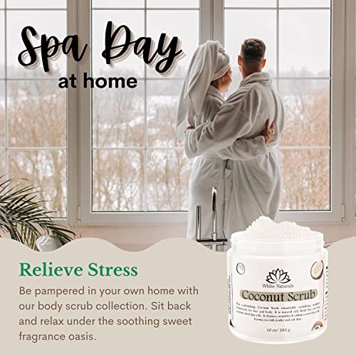 Sale! Organic Coconut Milk Scrub, Dead Sea Salt Exfoliating Body Scrub, Nourishing And Hydrating, Gentle Exfoliation And Cleansing For Soft Skin, Face Scrub Bump Eraser Booty Scrub Best Shower Scrub Skin Exfoliant For Men & Women Polish #TOP1