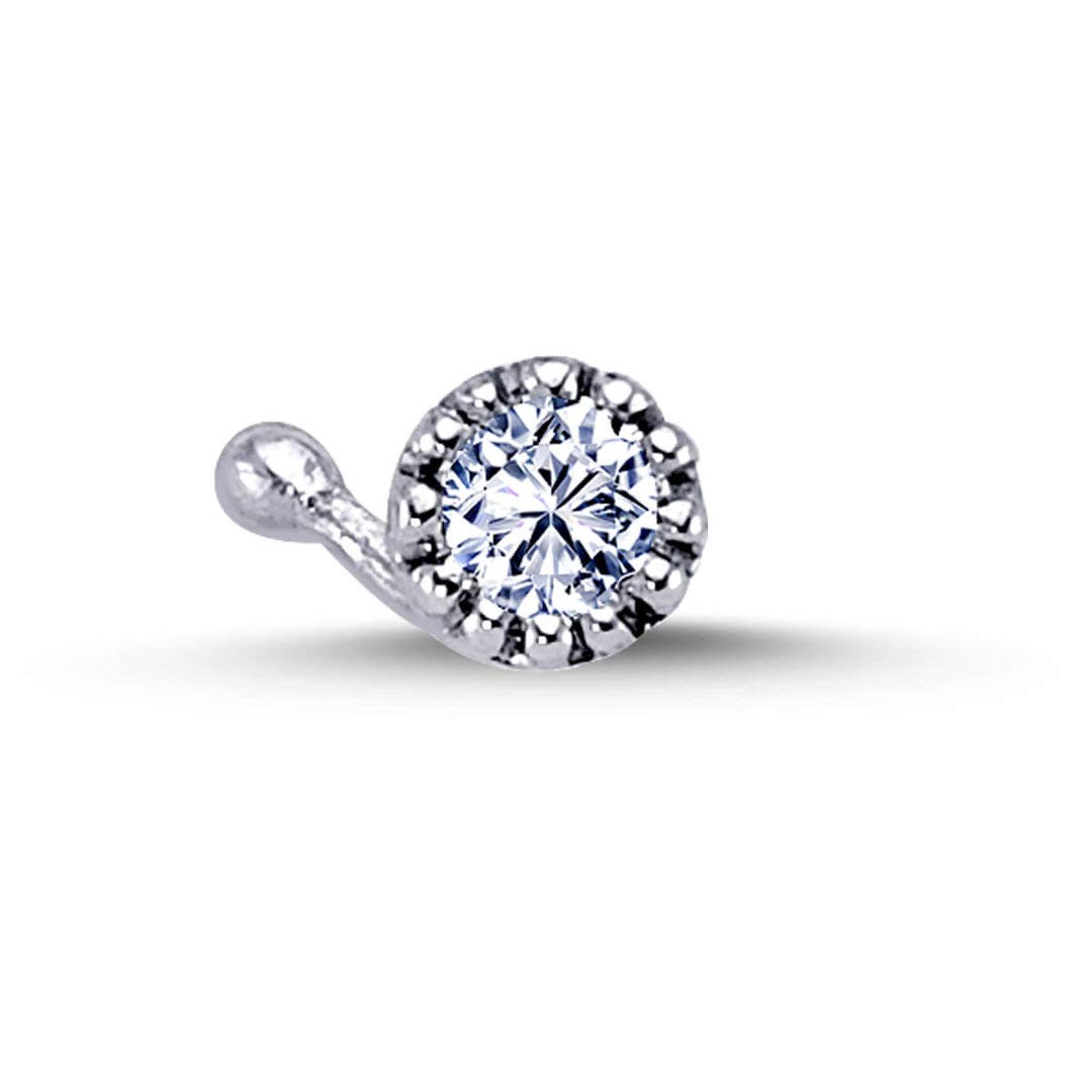 0,07 Carat Brillant-Schliff Diamant Nasenpiercing Piercing 750'er 18 Karat Weißgold