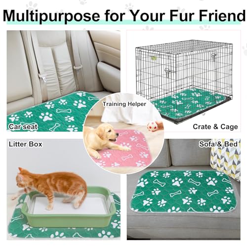 Image of BEAUTYZOO 6 Pack Washable Pee Pads for Dogs, Reusable Puppy Pads for Potty Training, Waterproof Super Absorbent Whelping Pads, Mats Non Slip Against Urine for Small Medium Dogs Cats, 16 inch x 24 inch