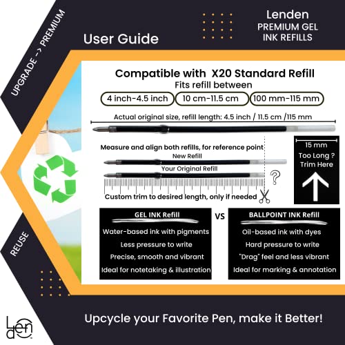 Lenden INC-1150 Pack Of 12 Gel Ink Refill For Retractable Pens thumb #3