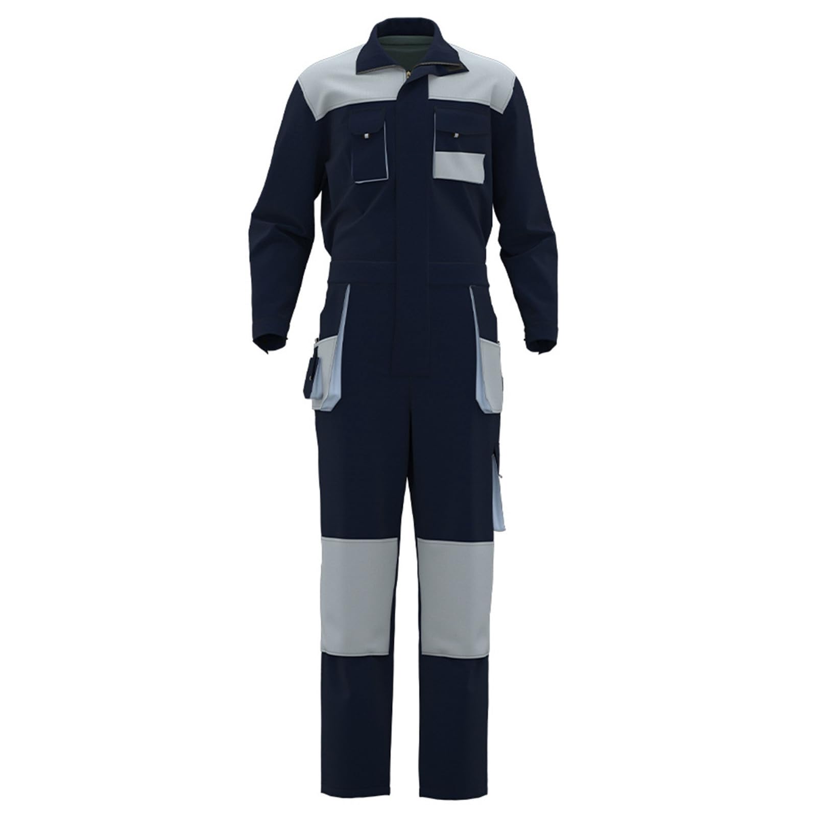 Mono de trabajo para hombre, con múltiples bolsillos, para garaje, con cremallera, de una pieza, ropa de trabajo mecánica, mono de trabajo moderno, de cuello alto, playsuits profesionales