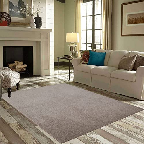 Ambiant Pet Friendly Solid Color Area Rugs Beige - 2' Octagon #TOP1