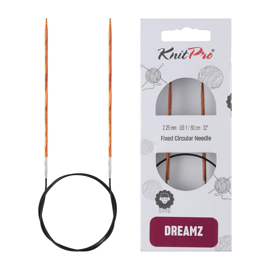 KnitPro Dreamz Fixed Circular Needles 32" (80cm), Orange Lily, 2.25mm