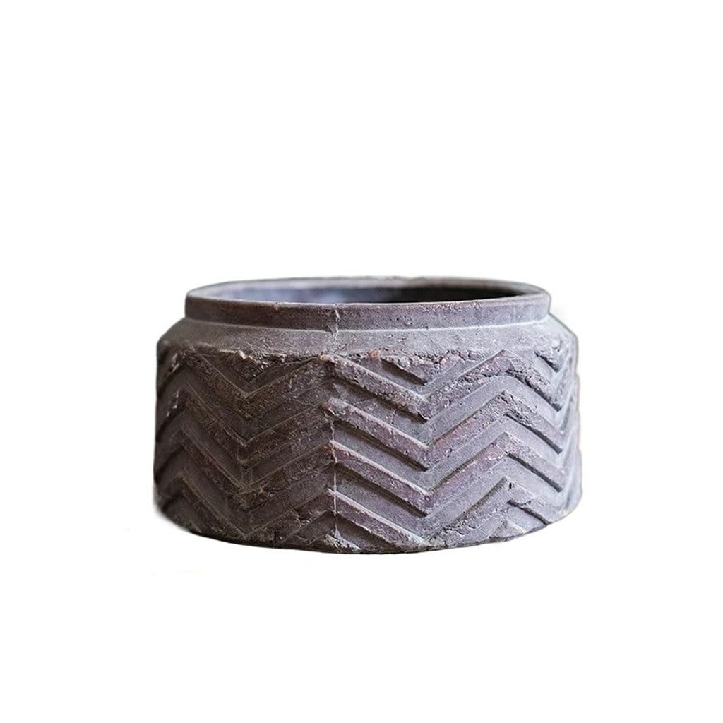 GELASIGE Flower Pots Retro Geometric Succulent Plant Pots Garden Balcony Clay Flower Pot Outdoor Flower Pots