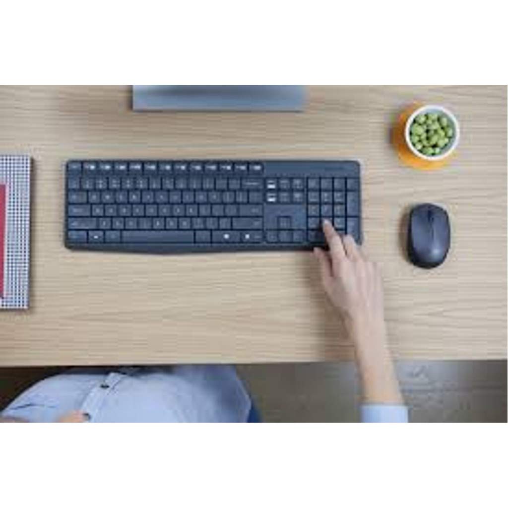 LOGITECH Clavier multimédia sans fil Q Trk MK235 - Ensemble souris 920-007925