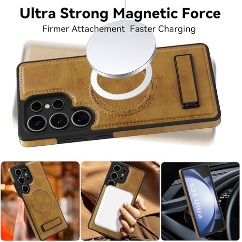 Image of Lunivop for Samsung Galaxy s25 Ultra Case PU Leather 6.9 inch Brown