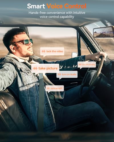 Image of WOLFBOX G900 PRO Rear View Mirror Dash Cam for Car with 8MP STARVIS 2 IMX678, 12-Inch Dash Camera Front 4K and Rear 2.5K, Included 128GB Card, Voice Control, 5.8GHz WiFi, GPS, Loop Recording, G-Sensor