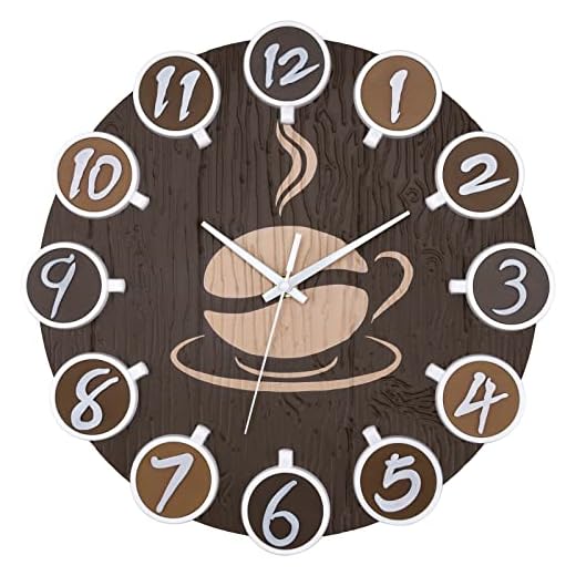 Lumuasky Large Wall Clock Battery Operated Analog Silent Non-Ticking 12.5 Inch Round Decorative Clock for Kitchen Office Restaurant Coffee Bar Decor