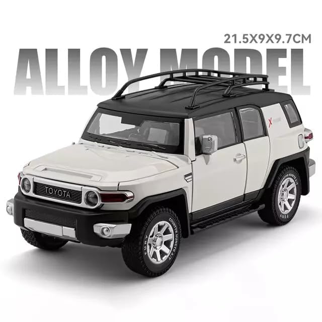 Image of WORSHIPER for 1:24 Toyota FJ Cruiser Toy Car Model, Diecast Collectible Pull Back Model Car with Sound and Light, Toy Gift Vehicles for Adults Kids Boys Girl (1:24 Toyota FJ Cruiser-Grey)