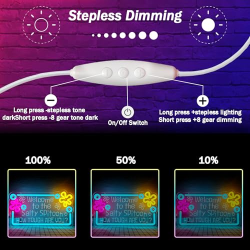 Image of Welcome to The Salty Spittoon Neon Sign for Wall Decor Ocean Neon Sign Dimmable USB Ocean Night Light for Game Room Bedroom Birthday Wedding Party Gifts