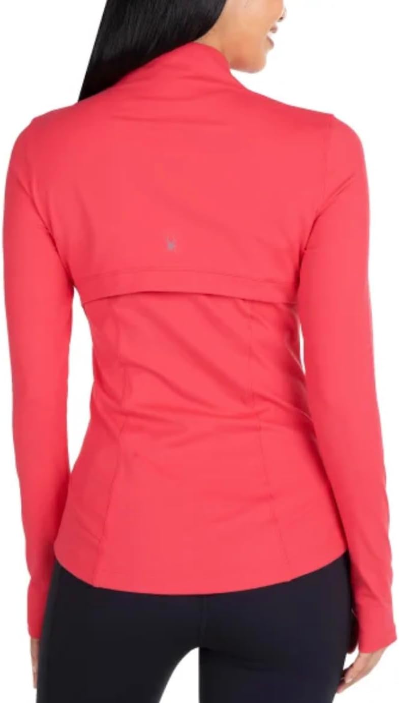 Spyder Women's Stretch Long Sleeve Zip Up Yoga Jacket with Thumb Holes