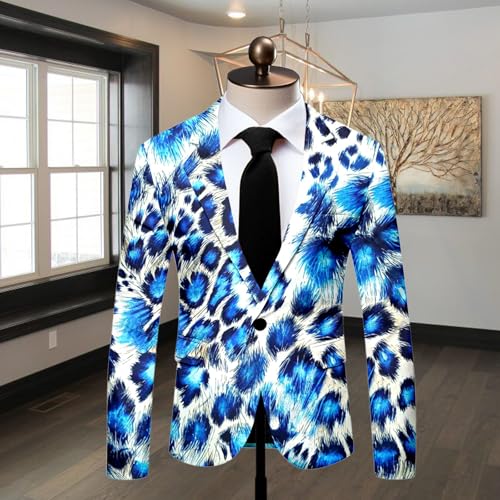 Chaqueta de leopardo para hombre con estampado exótico de cebra y tacto suave 2