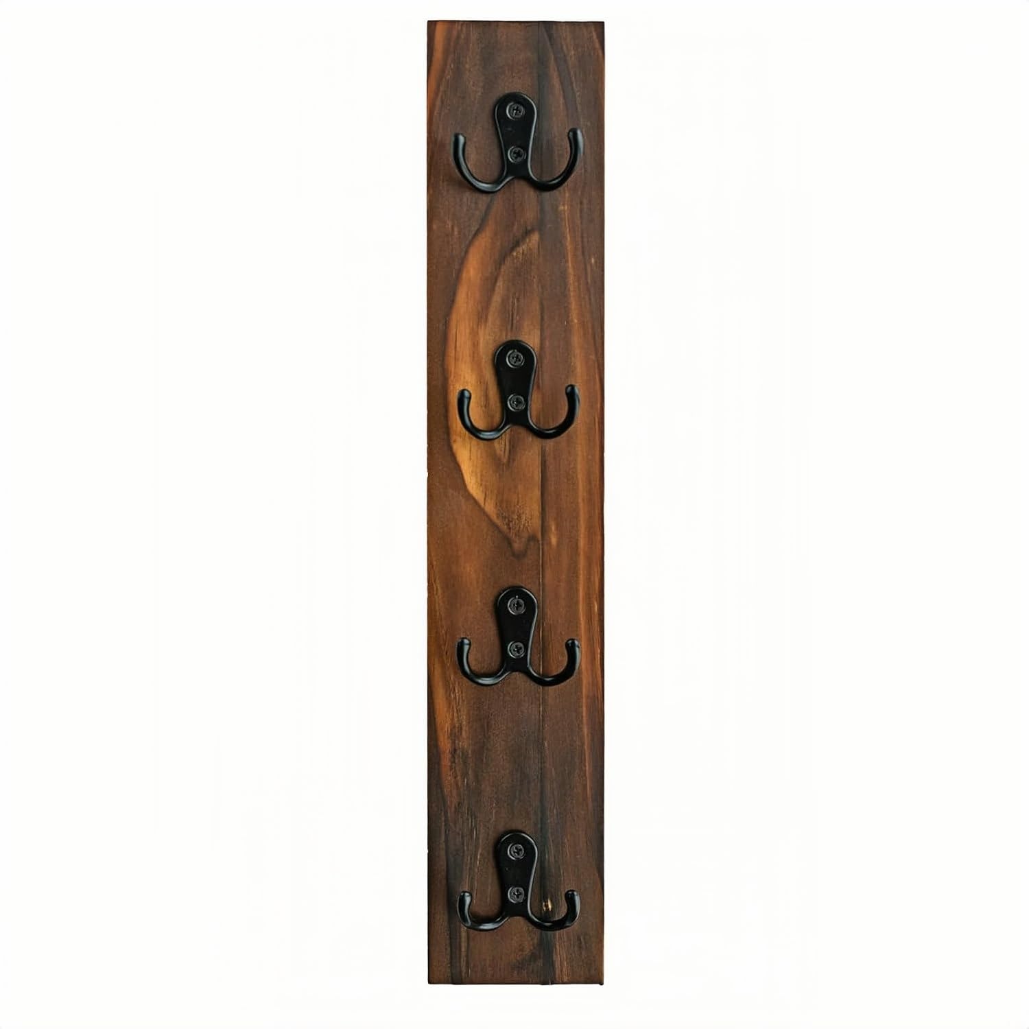 Tall Wall Mounted Key Hooks Vertical Key Holder Rustic Hanger Keys Rack Decorative Wall Hooks Space Saving Entryway Organizer for Keys, Lanyards, Wallets, Pet Leashes - Distressed Color-B