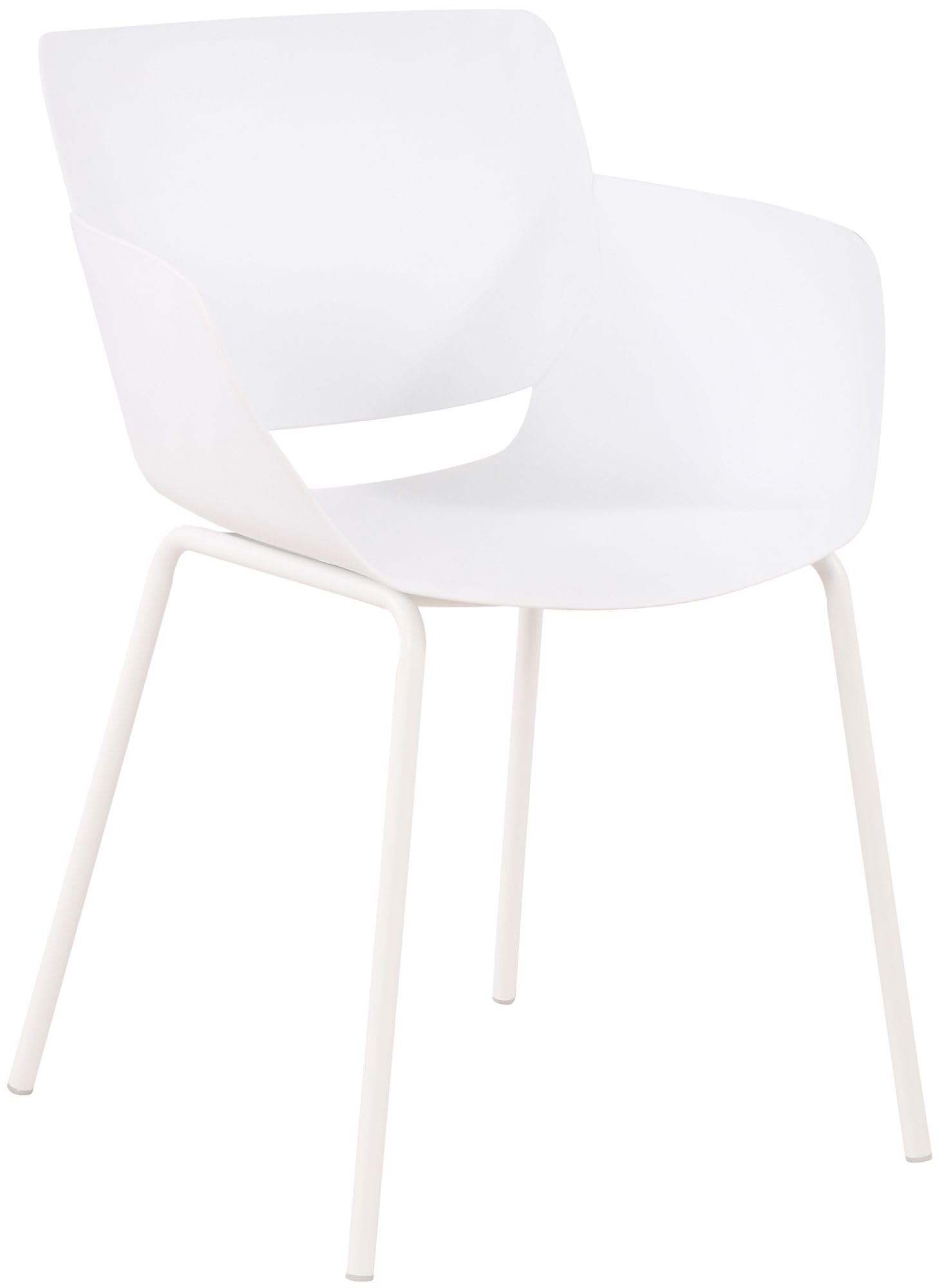 CLP Silla Alpena para Interior o Exterior I Butacas Modernas con Respaldo para jardín I Silla Resistente con reposabrazos Color:Blanco