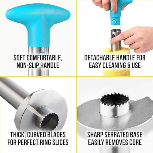 Image of Zulay Kitchen Stainless Steel Pineapple Corer, Slicer & Eye Peeler