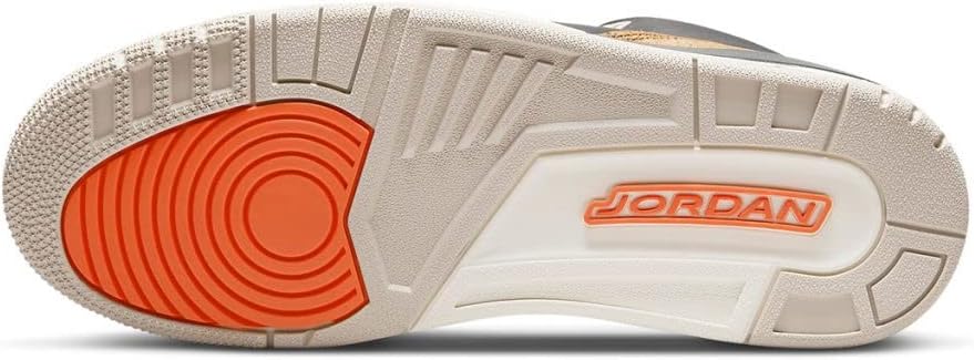 Nike Men's Jordan 3 Retro Basketball Shoes, Black/Rush Orange-fossil Stone, 10.5