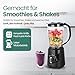 EMERIO Standmixer BPA frei Crush Ice Funktion 1.5l Behälter 2 Geschwindigkeiten + Pulse Funktion Messereinheit aus Edelstahl Sicherheitsschalter geschirrspülgeeignet 500 Watt BL-124816.8 Schwarz