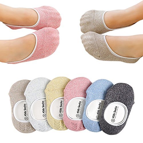 Baby Girls Boys Socks No Show Non-skid for Toddler 5 Pairs