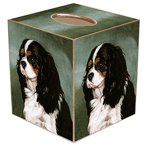 King Charles Spainel Paper Mache Tissue Box Cover