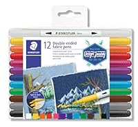 Staedtler Double-Ended Fabric Markers 12-Pieces, Assorted