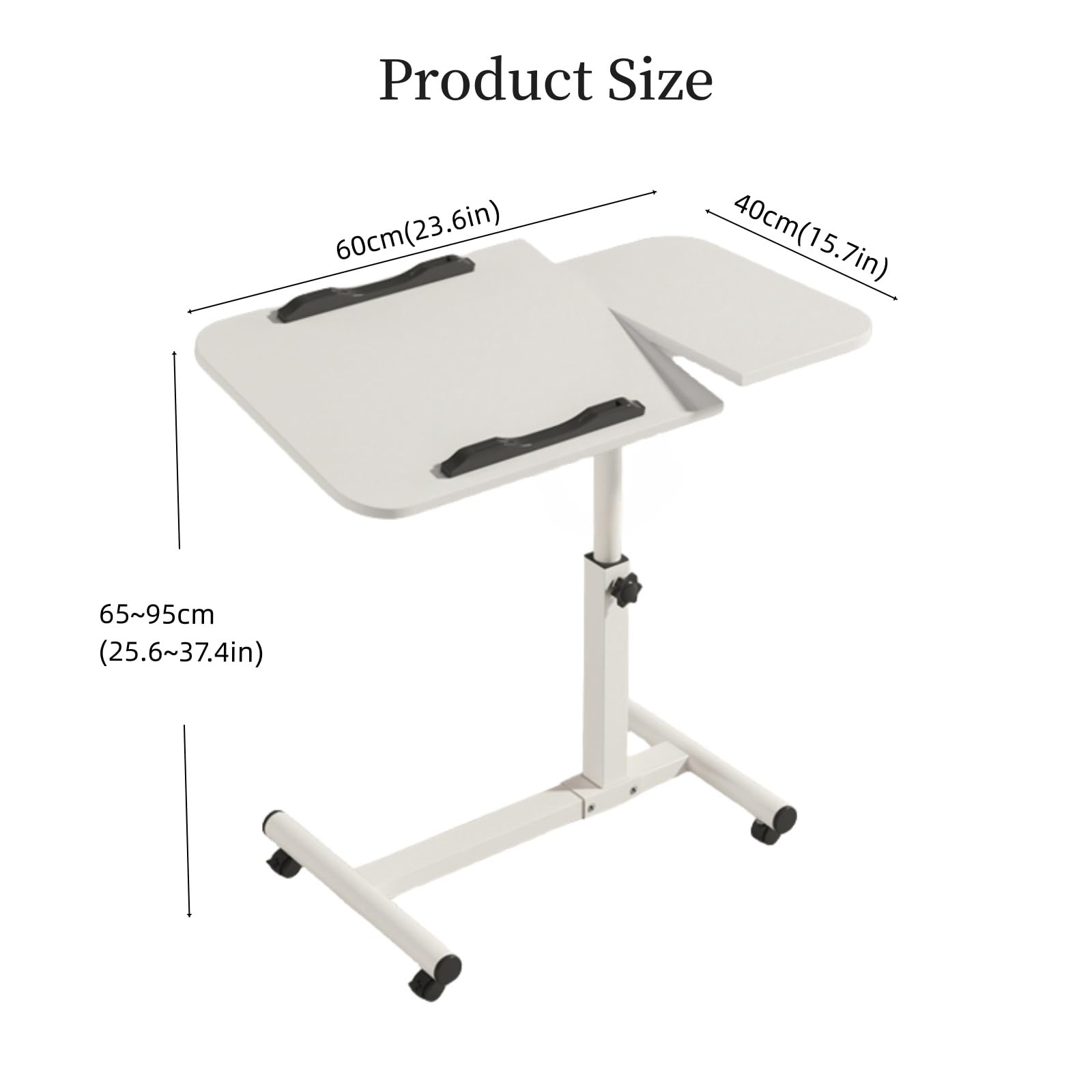 Mesa de altura ajustable con ruedas para cama, escritorio de cama móvil, mesa portátil con ruedas, mesa de computadora portátil sobre la cama, escritorio de pie