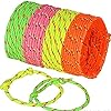 Neliblu Friendship Bracelets – Pack of 144 Neon Rope Bracelet, 7-Inch Adjustable in Orange, Yellow, Pink, and Green – Fun Accessories for Kids and Adults – Ideal for Party Favors, Gift Bags, and More