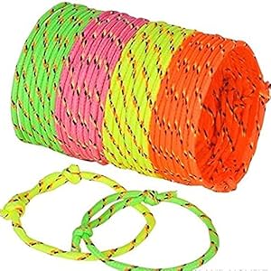 Neliblu Friendship Bracelets – Pack of 144 Neon Rope Bracelet, 7-Inch Adjustable in Orange, Yellow, Pink, and Green – Fun Accessories for Kids and Adults – Ideal for Party Favors, Gift Bags, and More