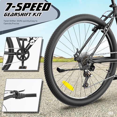 Brightpeak 7-Speed High Carbon Steel Bike