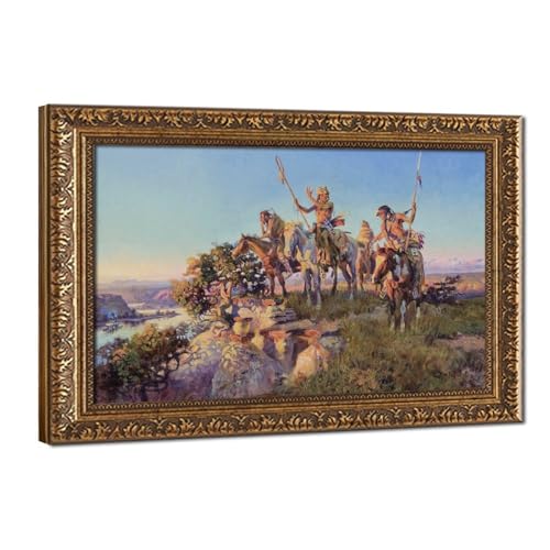 Impression sur toile The Fireboat par Charles Marion Russell - Décoration murale 61x91 cm